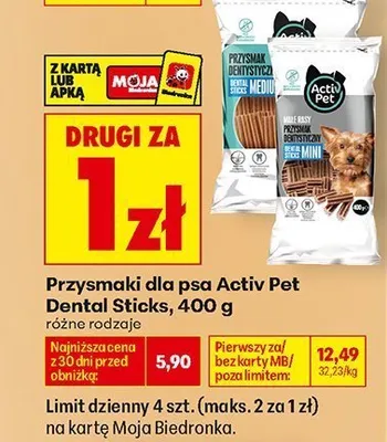 Przysmaki dla psa Activ Pet Dental Sticks promocja w Biedronka