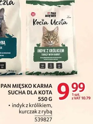 Karma dla kota Pan Mięsko Kocia Uczta sucha 550 g indyk z królikiem kurczak z rybą promocja w Selgros