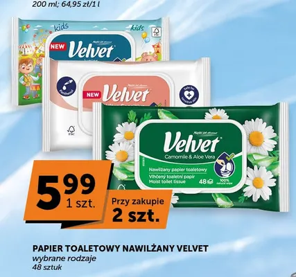 Papier toaletowy nawilżany Velvet promocja w ABC