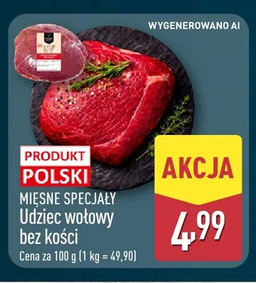 Udziec wołowy bez kości Mięsne Specjały promocja w Aldi