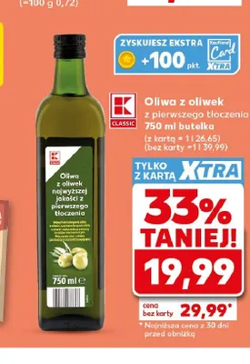 Oliwa z oliwek z pierwszego tłoczenia K-Classic promocja w Kaufland
