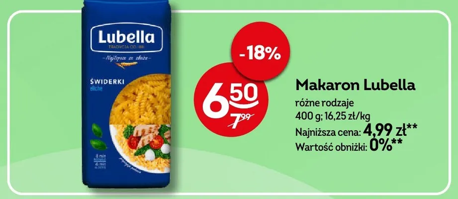 Makaron świderki Lubella promocja w Żabka
