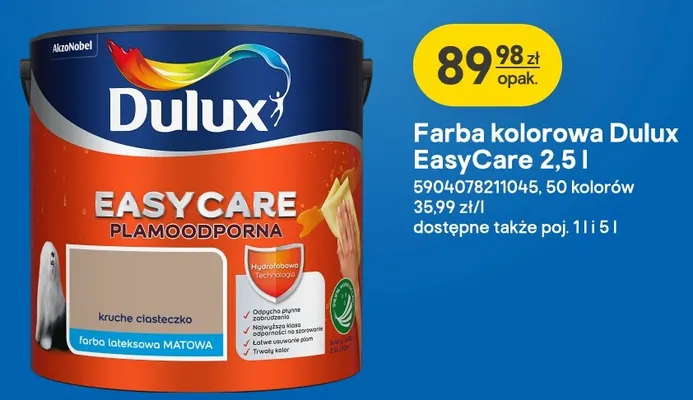 Farba kolorowa Dulux EasyCare promocja w Castorama