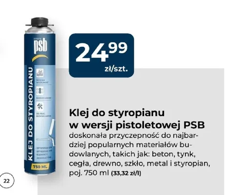 Klej do styropianu w wersji pistoletowej Psb promocja w PSB Mrówka