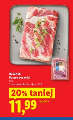 Boczek bez kości Rzeźnik promocja w Lidl