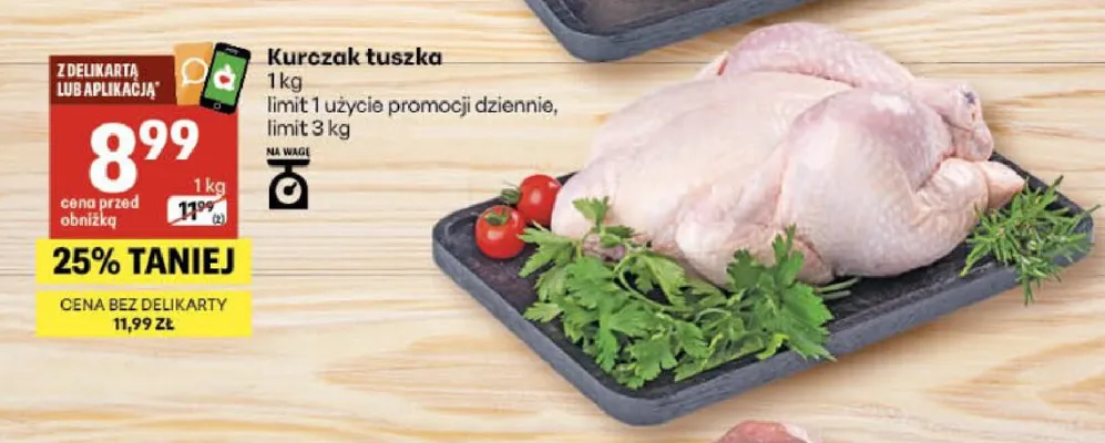 Kurczak tuszka promocja w Delikatesy Centrum