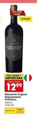 Wino Masseria Trajone Negroamaro Primitivo promocja w Biedronka