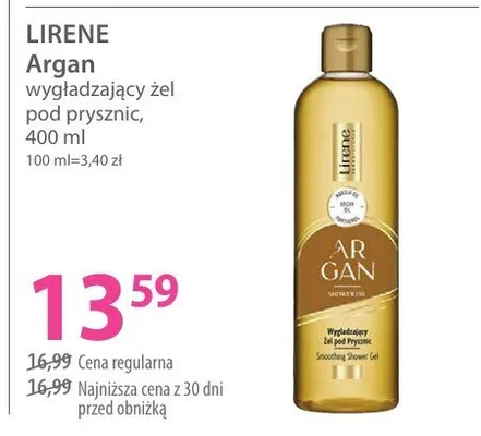 Argan wygładzający żel pod prysznic promocja w Hebe