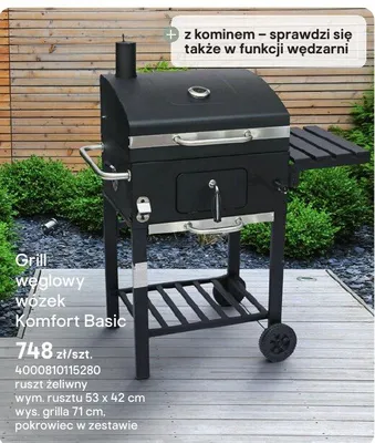 Grill węglowy wózek Komfort Basic Castorama promocja w Castorama