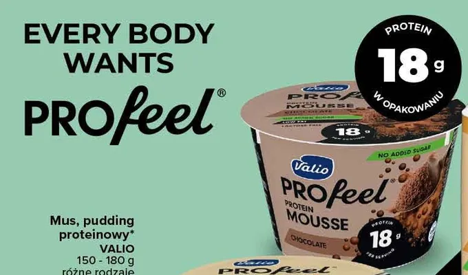 Mus proteinowy PROfeel czekoladowy Valio promocja w Carrefour