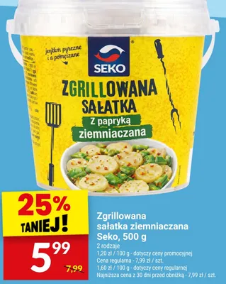 Zgrillowana sałatka ziemniaczana z papryką Seko promocja w Twój Market