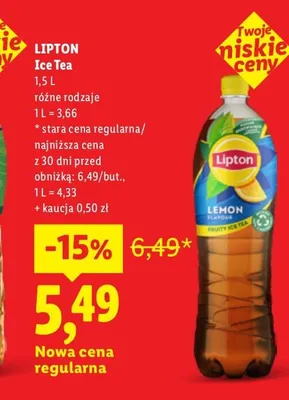 Herbata mrożona Lipton Ice Tea promocja w Lidl