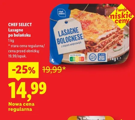Lasagne po bolońsku Chef Select promocja w Lidl