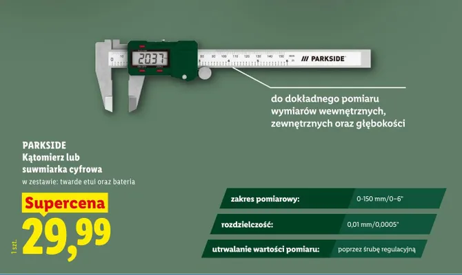 Kątomierz lub suwmiarka cyfrowa promocja w Lidl