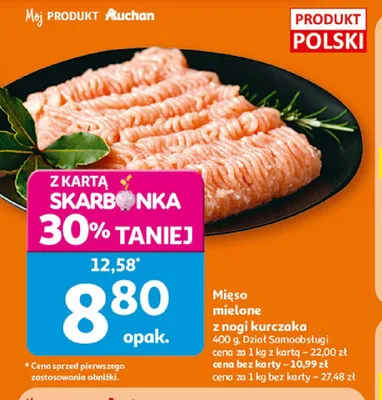 Mięso mielone z nogi kurczaka Auchan promocja w Auchan