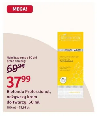 Odżywczy krem do twarzy Bielenda Professional 50ml promocja w Rossmann