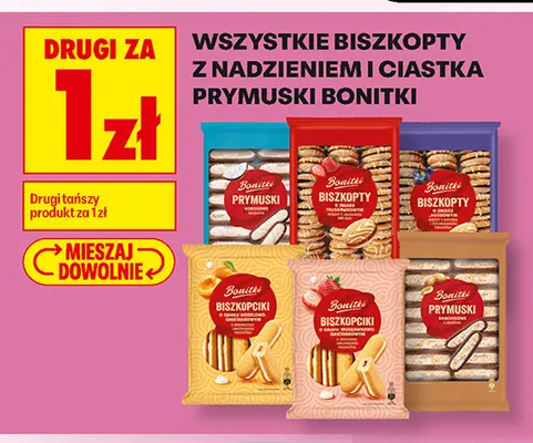 Ciastka Prymuski kokosowe Bonitki promocja w Biedronka