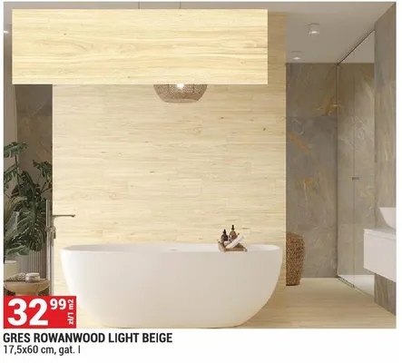 Płytki GRES ROWANWOOD LIGHT BEIGE promocja w Merkury Market