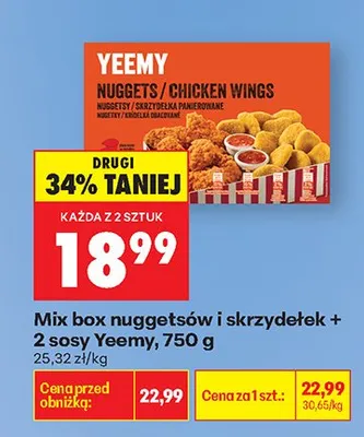 Mix box nuggetsów i skrzydełek + 2 sosy promocja w Biedronka