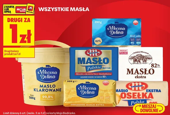 Masło klarowane Mleczna Dolina 99,8% promocja w Biedronka