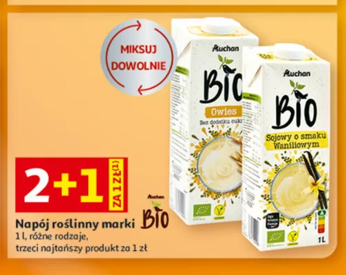 Napój sojowy o smaku waniliowym Auchan Bio promocja w Auchan