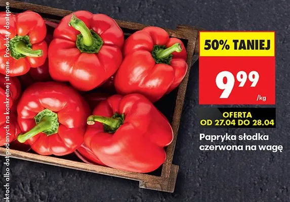 Papryka słodka czerwona na wagę promocja w Biedronka