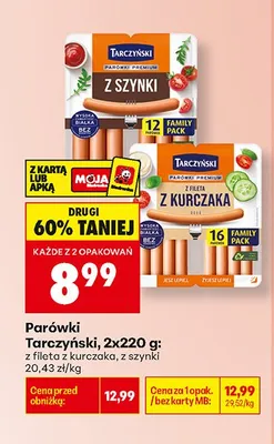 Parówki z kurczaka Tarczyński 2-pak promocja w Biedronka