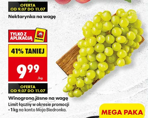Winogrono jasne na wagę promocja w Biedronka