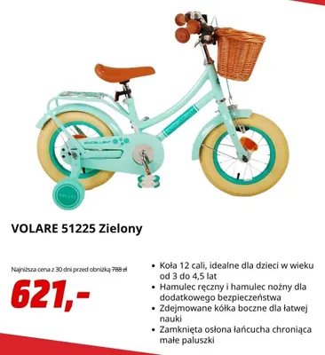 Rower dziecięcy Volare 51225 Zielony promocja w Media Markt