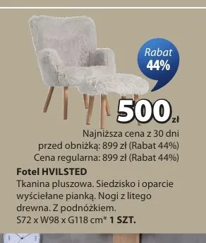 Fotel Hvilsted z podnóżkiem promocja w Jysk