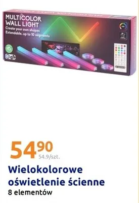 Wielokolorowe oświetlenie ścienne promocja w Action
