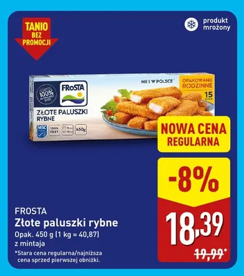 Złote paluszki rybne z mintaja Frosta promocja w Aldi