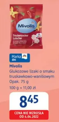 Glukozowe lizaki o smaku truskawkowo-waniliowym promocja w Drogerie DM