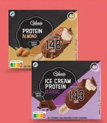 Lody proteinowe na patyku Gelatelli Protein Almond 4-pak promocja w Lidl