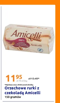 Orzechowe rurki z czekoladą Amicelli promocja w Action