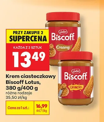 Krem ciasteczkowy Biscoff Lotus Crunchy promocja w Biedronka