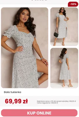Sukienka Renee biała promocja w Renee