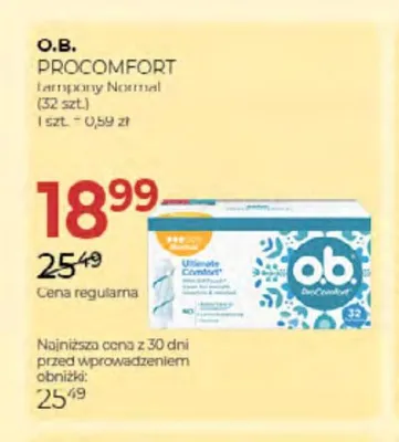 Tampony O.B. ProComfort Normal promocja w Drogerie Jawa