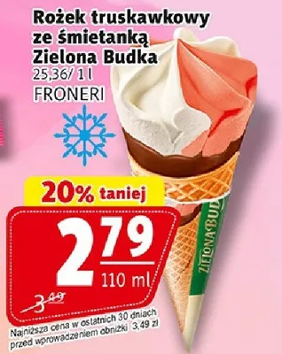 Rożek truskawkowy ze śmietanką Zielona Budka Froneri promocja w Prim Market