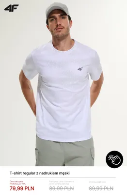 T-shirt regular z nadrukiem męski 4F promocja w 4F