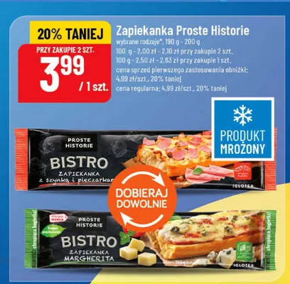 Zapiekanka z szynką i pieczarkami Proste Historie Bistro promocja w POLOmarket