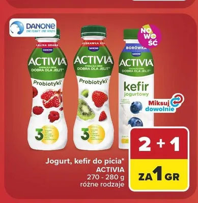 Kefir jogurtowy Activia borówka promocja w Carrefour Market