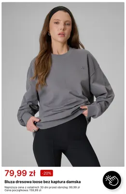 Bluza dresowa loose bez kaptura damska 4F promocja w 4F