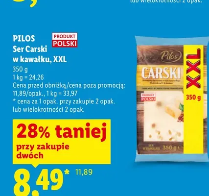 Ser Carski w kawałku XXL Pilos promocja w Lidl
