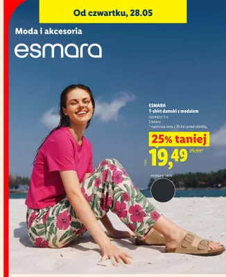 T-shirt damski z modalem ESMARA promocja w Lidl