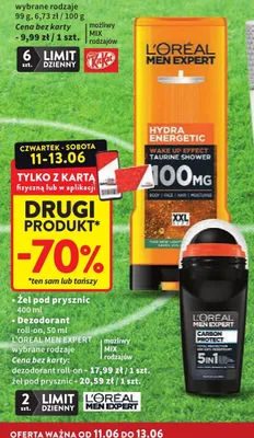 Żel pod prysznic L'Oreal Men Expert Hydra Energetic promocja w Intermarche