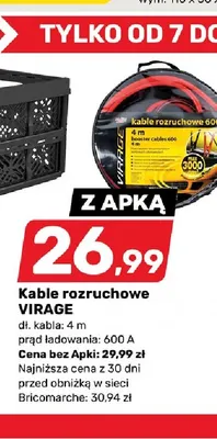 Kable rozruchowe Virage promocja w Bricomarche