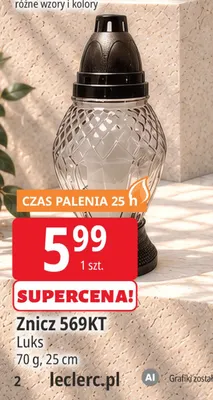 Znicz 569KT Luks promocja w Leclerc