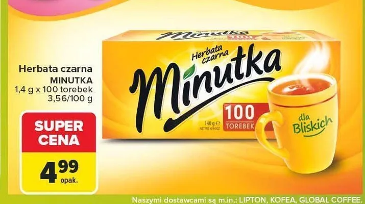 Herbata czarna Minutka promocja w Carrefour Market
