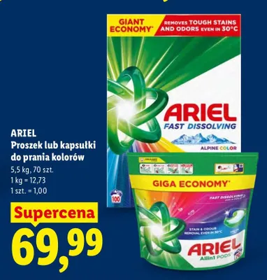 Proszek lub kapsułki do prania kolorów promocja w Lidl